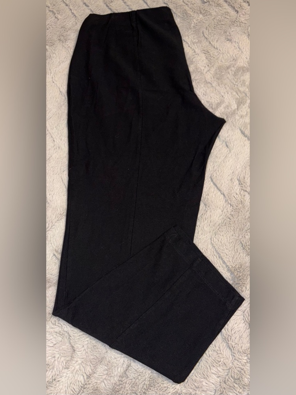 Eileen Fisher black stretch crepe pull-on slim leg ankle dress pants Size Large